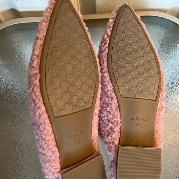 Birdies NWOB Faux Shearling Lark Slides In Pink Blush Size 7.5 - Picture 10 of 12